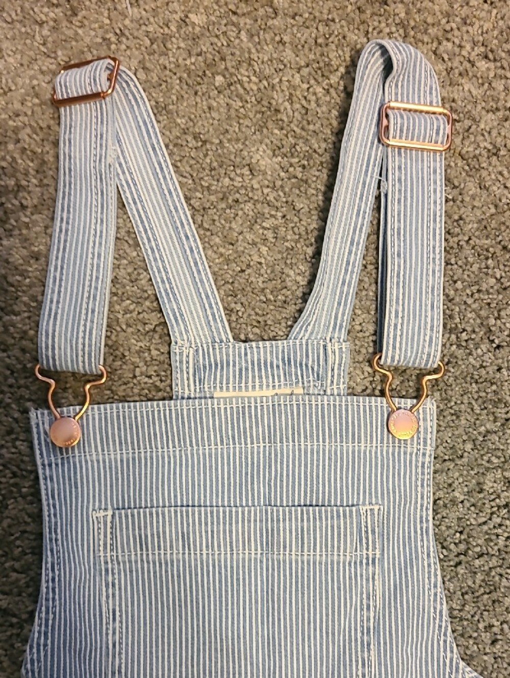 Universal Thread Light Blue & White Striped Cotton Overalls - Picture 3 of 8